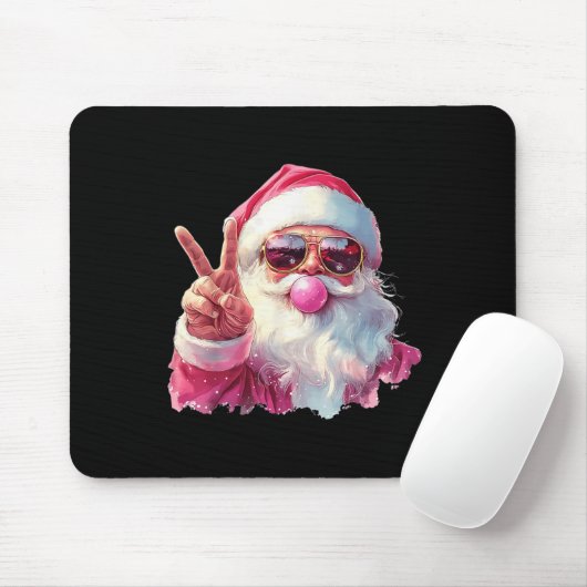 Santa Claus Blowing Bubble Gum Nk Sungles Christma Mousepad (Mit Mouse)