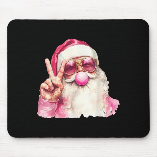 Santa Claus Blowing Bubble Gum Nk Sungles Christma Mousepad (Vorne)