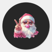 Santa Claus Blowing Bubble Gum Nk Sungles Christma Runder Aufkleber (Vorderseite)