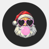 Santa Claus Blowing Bubble Gum Nk Sungles Christma Runder Aufkleber (Vorderseite)