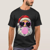 Santa Claus Blowing Bubble Gum Nk Sungles Christma T-Shirt (Vorderseite)