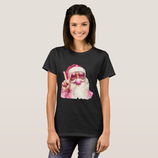 Santa Claus Blowing Bubble Gum Nk Sungles Christma T-Shirt (Vorne ganz)