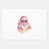 Santa Claus Blowing Bubble Gum Pink Sunglasses Geschenkpapier Set (Vorderseite)