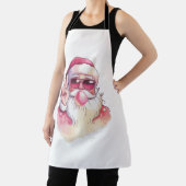 Santa Claus Blowing Bubble Gum Pink Sunglasses  Schürze (InSitu)