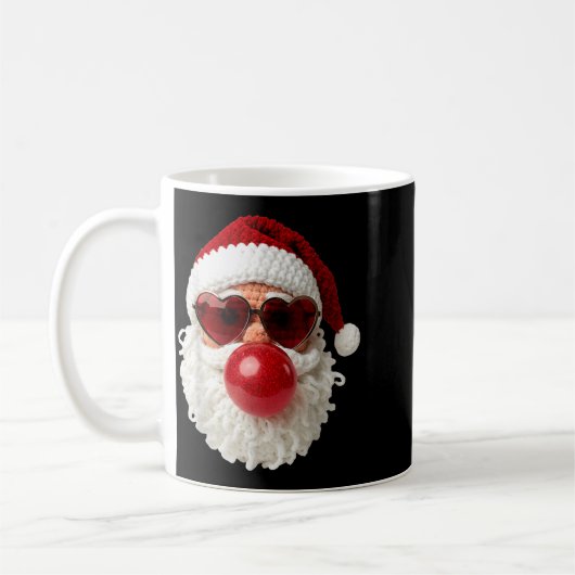 Santa Claus Blowing Yarn Crochet Bubble Gum Heart Kaffeetasse (Links)