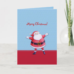Santa Claus Blue Weihnachtskarte Feiertagskarte