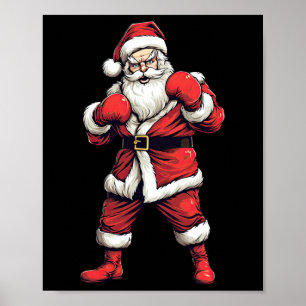 Santa Claus Boxer Boxen Kickboxen Weihnachten Xmas Poster