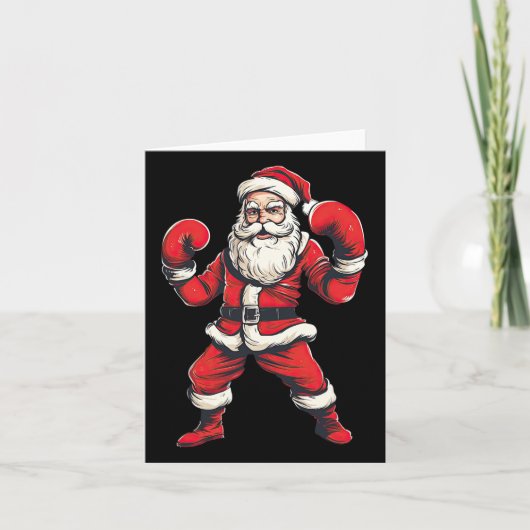 Santa Claus Boxer Boxing Kickboxing Weihnachtsmart Karte (Vorderseite)
