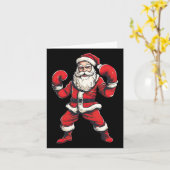 Santa Claus Boxer Boxing Kickboxing Weihnachtsmart Karte (Gelbe Blume)