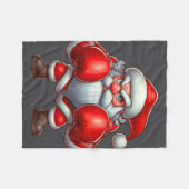 Santa Claus Boxing Boxer Frohe Weihnachten Xm Fleecedecke (Vorderseite (Horizontal))