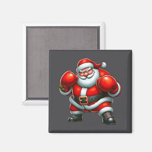Santa Claus Boxing Boxer Frohe Weihnachten Xm Magnet (Vorderseite/Rückseite)