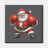 Santa Claus Boxing Boxer Frohe Weihnachten Xm Magnet (Vorne)