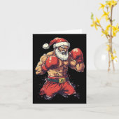 Santa Claus Boxing und Muay Thai Karte (Gelbe Blume)
