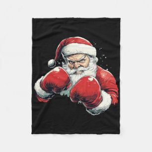 Santa Claus Boxing - Weihnachtsmann mit Boxhandsch Fleecedecke