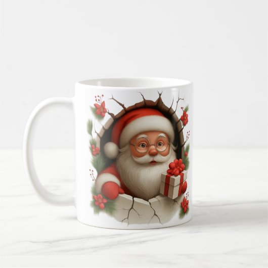 Santa Claus Breakthrough Christmas Mug Kaffeetasse (Links)