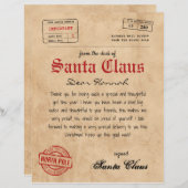 Santa Claus Brief vom Vintagen Printable vom Weihn (Vorne/Hinten)