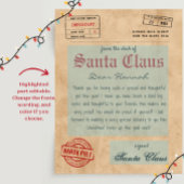 Santa Claus Brief vom Vintagen Printable vom Weihn