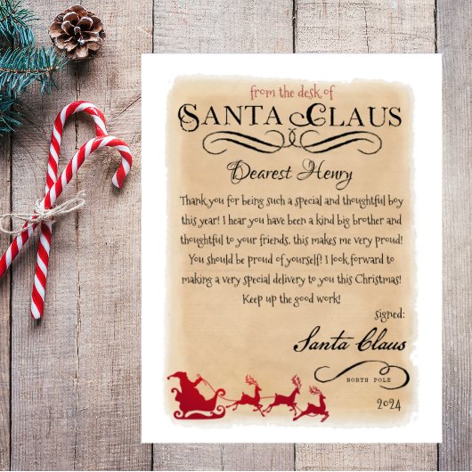 Santa Claus Brief von Santa Sleigh Printable
