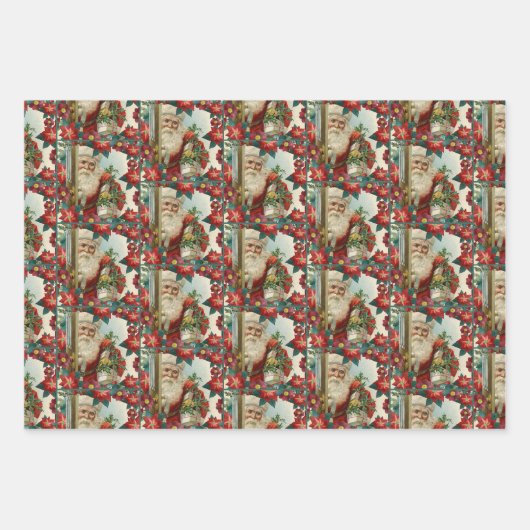 Santa Claus bringing gifts and presents Geschenkpapier Set (Vorderseite 2)