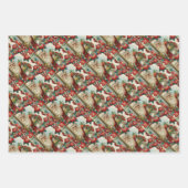 Santa Claus bringing gifts and presents Geschenkpapier Set (Vorderseite)