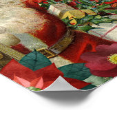 Santa Claus bringing gifts and presents Poster (Ecke)