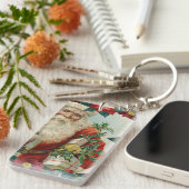 Santa Claus bringing gifts and presents Schlüsselanhänger (Vorderseite rechts)