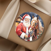 Santa Claus Brown Horse | Rustikale Farm Weihnacht