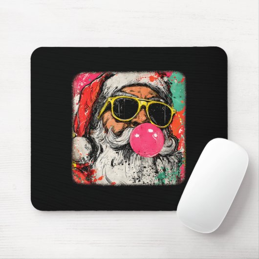 Santa Claus Bubble Gum Merry Xmas Painting Men Wom Mousepad (Mit Mouse)