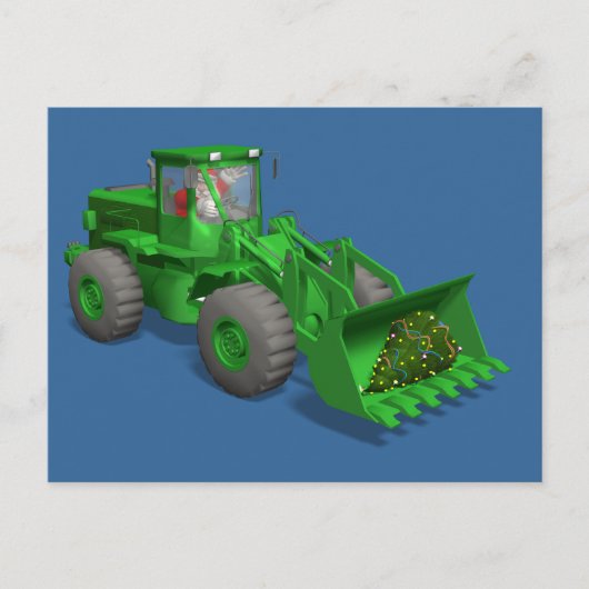 Santa Claus Bulldozer Operator Feiertagspostkarte (Vorderseite)