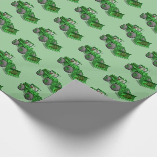 Santa Claus Bulldozer Operator Geschenkpapier (Ecke)
