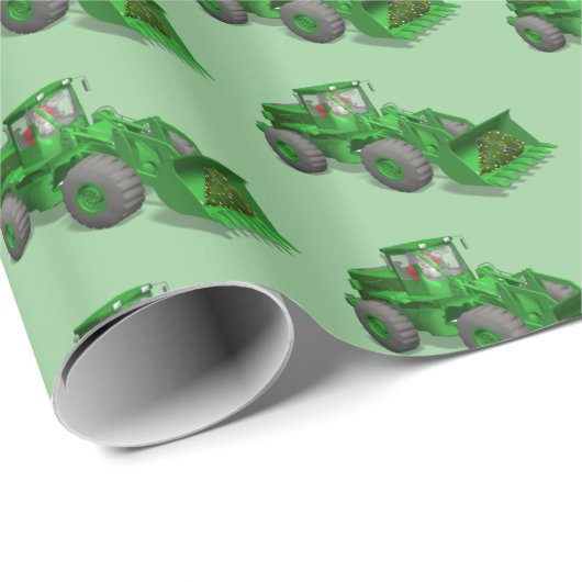 Santa Claus Bulldozer Operator Geschenkpapier (Rolleneckpunkt)