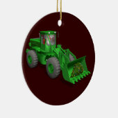 Santa Claus Bulldozer Operator Keramikornament (Rechts)