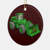 Santa Claus Bulldozer Operator Keramikornament (Links)