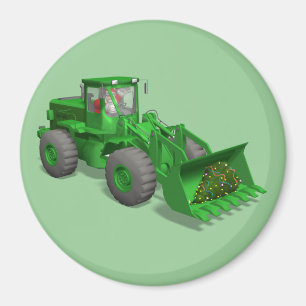 Santa Claus Bulldozer Operator Magnet