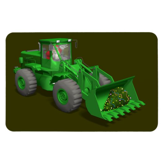 Santa Claus Bulldozer Operator Magnet (Horizontal)