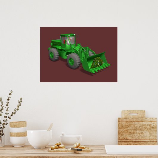 Santa Claus Bulldozer Operator Poster (Küche)