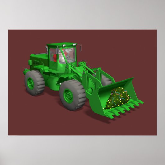 Santa Claus Bulldozer Operator Poster (Vorne)