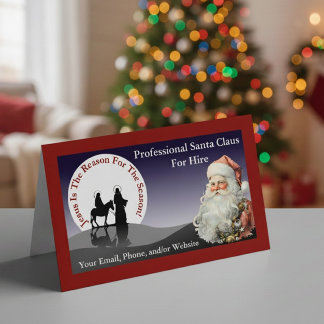 Santa Claus Business Card Faltzelt Visitenkarten