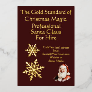 Santa Claus Business Card Gold Folieneinladung
