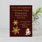 Santa Claus Business Card Gold Folieneinladung (Stehend vorne)