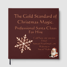 Santa Claus Business Card Gold Gästebuch