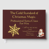 Santa Claus Business Card Gold Gästebuch (Vorderseite)