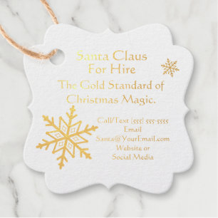 Santa Claus Business Card Gold Geschenkanhänger