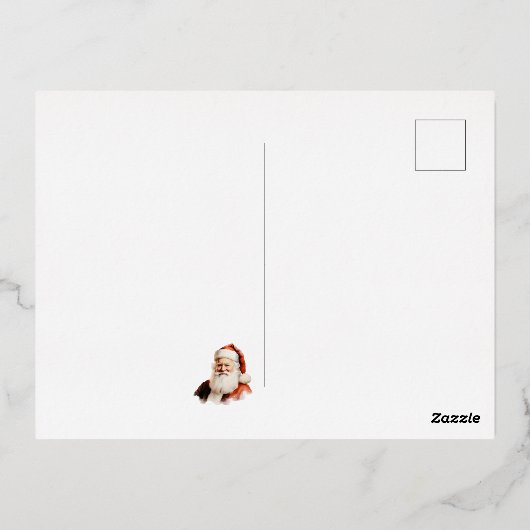 Santa Claus Business Card Gold Postkarte (Rückseite)