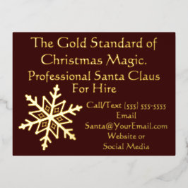 Santa Claus Business Card Gold Postkarte