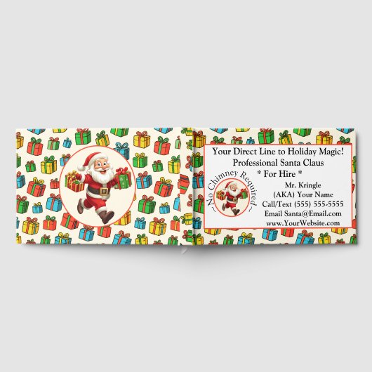 Santa Claus Business Card Holiday Magic Gästebuch (Voll)