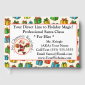 Santa Claus Business Card Holiday Magic Gästebuch (Vorderseite)
