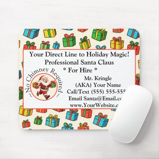  Santa Claus Business Card Holiday Magic Mousepad (Mit Mouse)