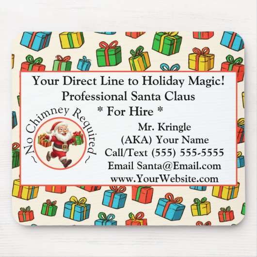  Santa Claus Business Card Holiday Magic Mousepad (Vorne)