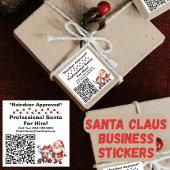 Santa Claus Business Card Quadratischer Aufkleber